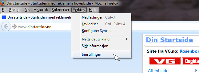 sette som startside Firefox 2