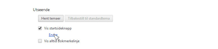 sette som startside Google Chrome 4