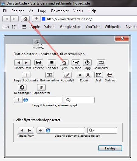 sette som startside Safari 3